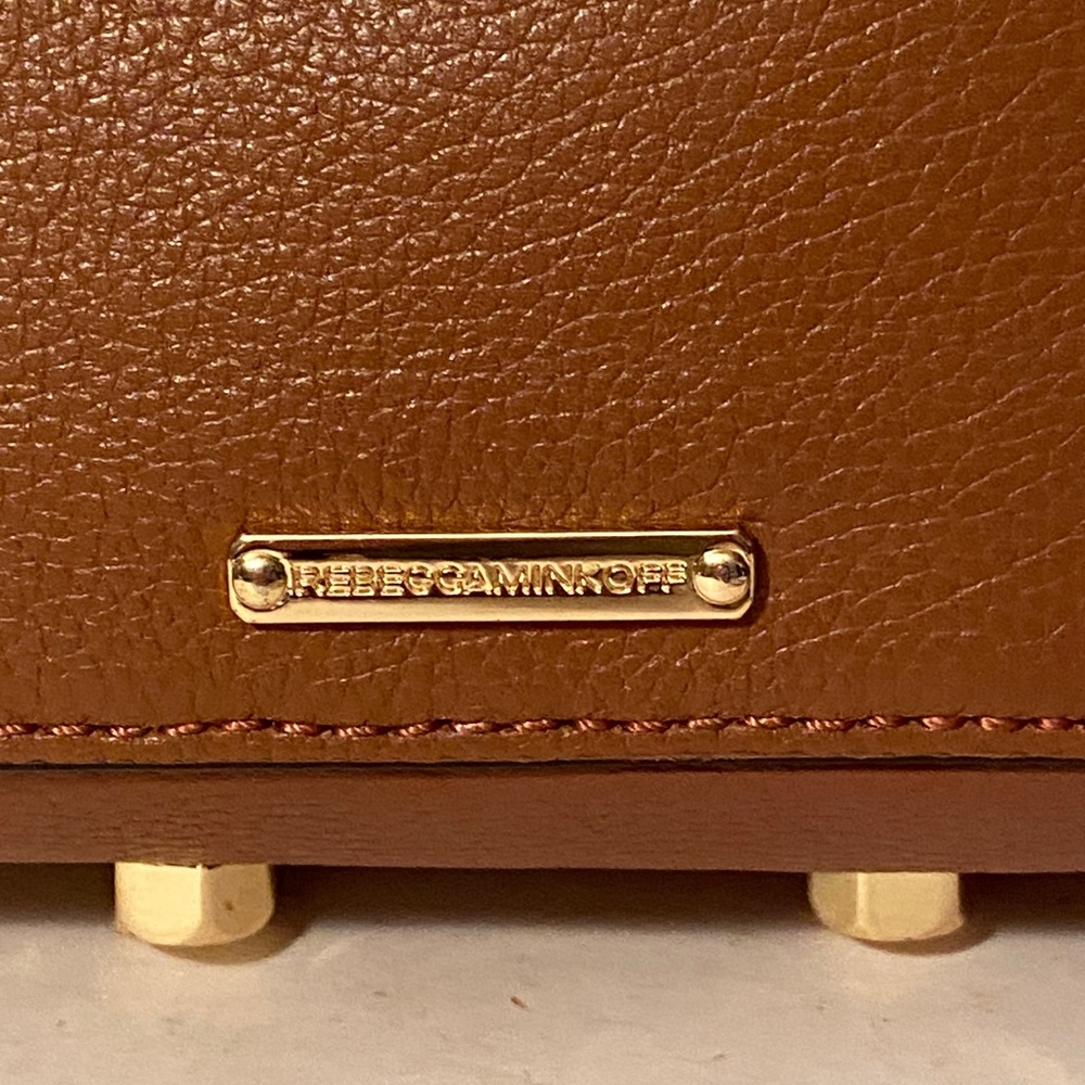 Rebecca Minkoff Regan Crossbody British Tan Leather Bag Purse - Picture 2 of 7